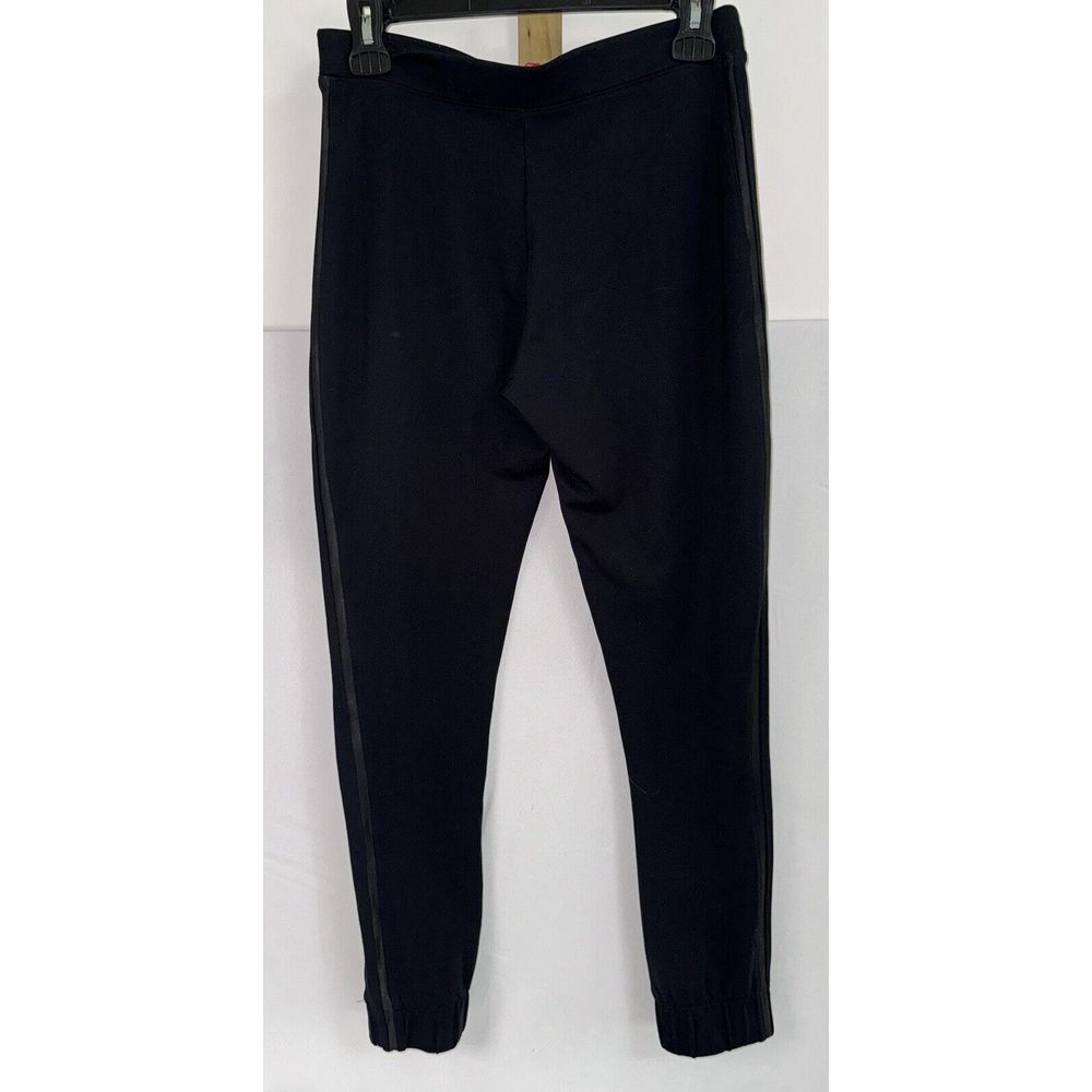 Spanx Womens M Black Track Legging Jogger Pants Crop Stretch Double Racing Strip - Picture 3 of 6